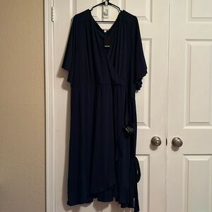 NWT 30/32 Avenue Navy Faux Wrap Dress